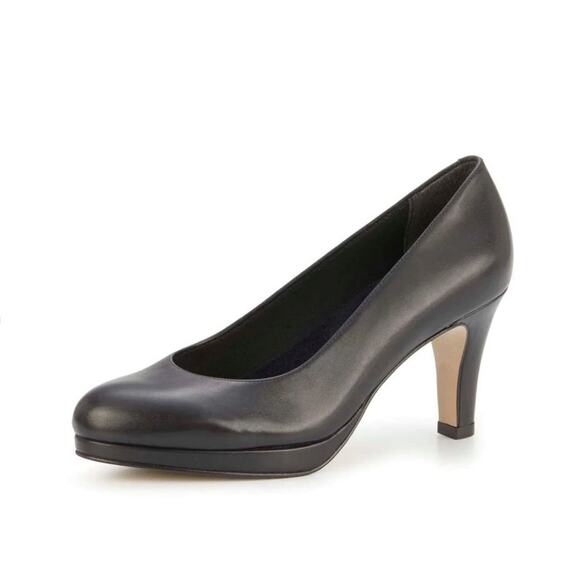 WALKING CRADLES Women's Payton Heel Pump 8 NARROW Black Cashmere Leather NIB - Picture 1 of 8